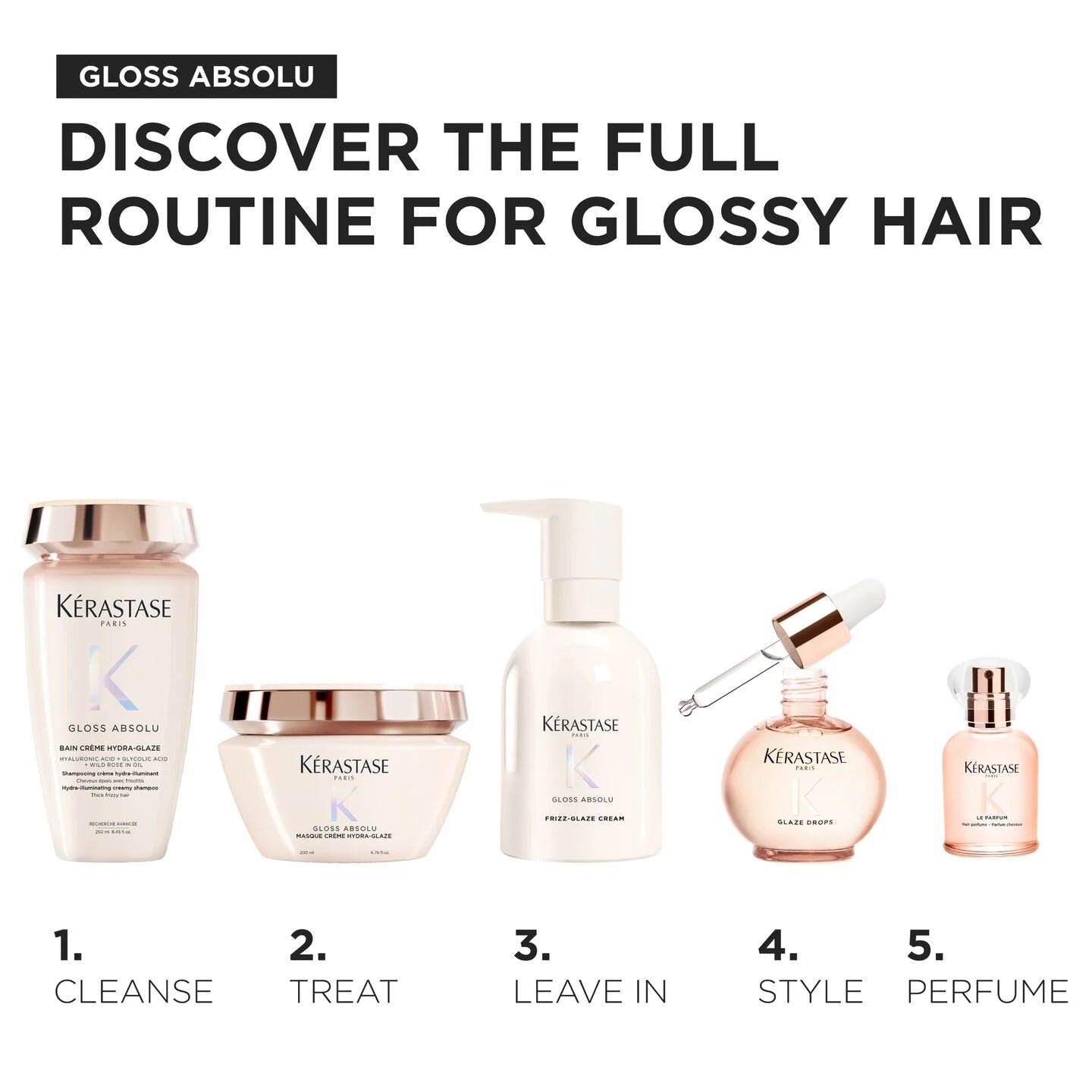 Kérastase Gloss Absolu Bain Crème Hydra-Glaze Anti-Frizz Shampoo - Refillable Bottle 500ml